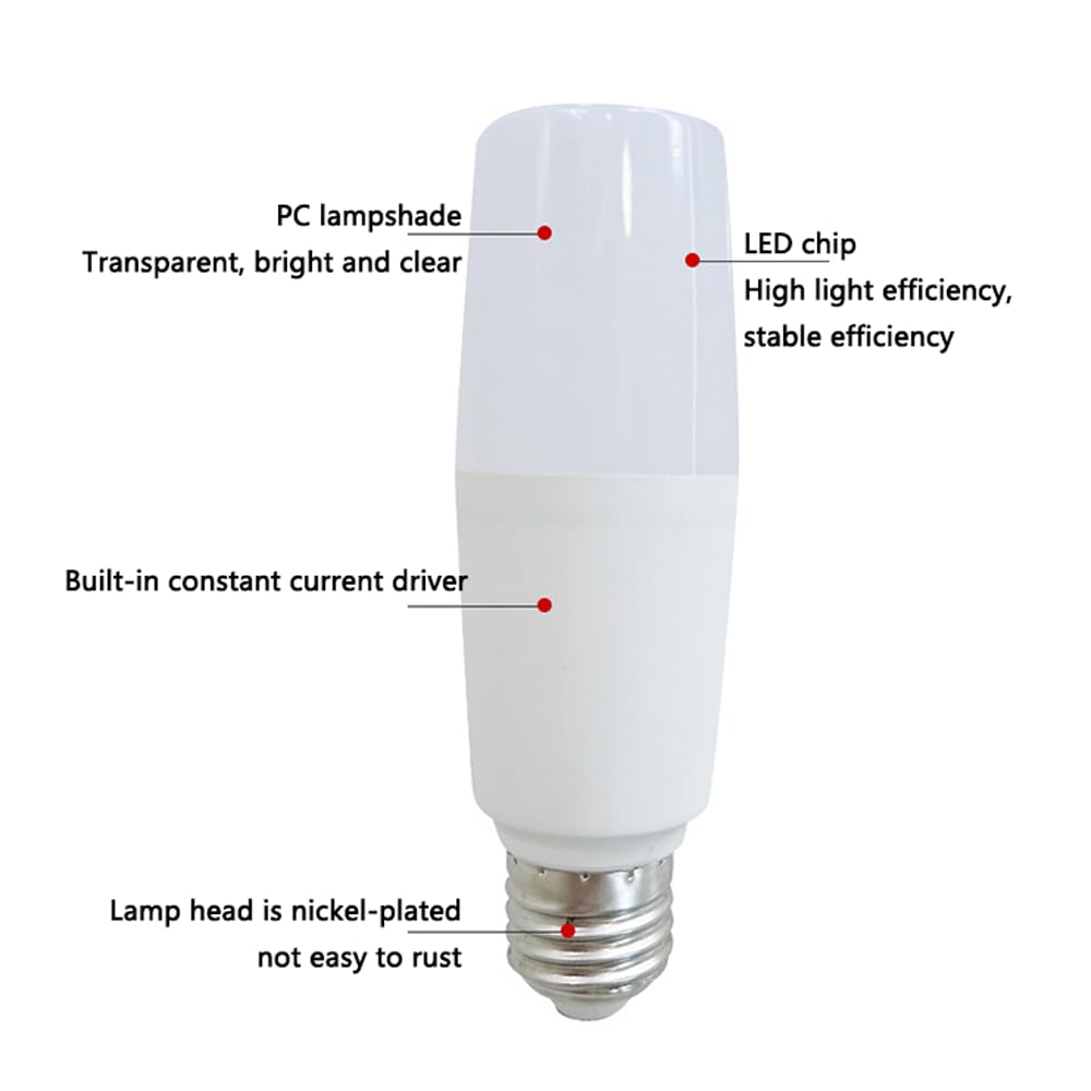 Paquete de 10 bombillas LED de 20 W - Rosca estándar E27, bombilla LED de bajo consumo no regulable equivalente a 150 W, salida de 2000 lúmenes, lámpara de bajo consumo de 270° para tienda, gar