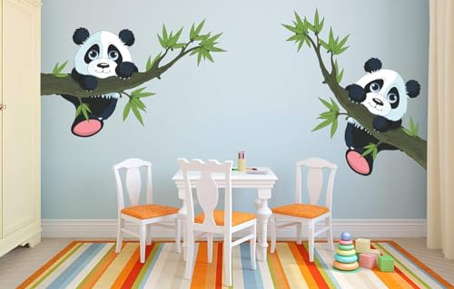 CreativeEdge PVC Vinyl Wall Sticker Cute Panda Hanging from Tree Design Multicolor (90 cm x 40 cm)