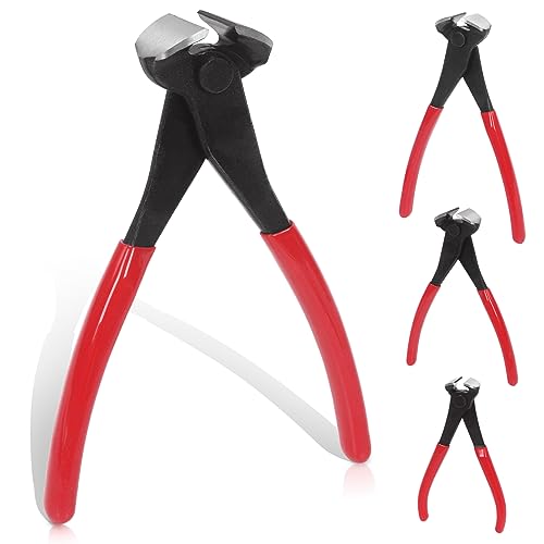 Wokape 1Pcs 7 Inch Red Steel Nail Puller, End Cutting Pliers, Nail Remover, Nippers Tack Puller, Carpenter Pincer, End Cutting Nippers with Non-slip Handle for Cutting or Pulling Nails and Wires