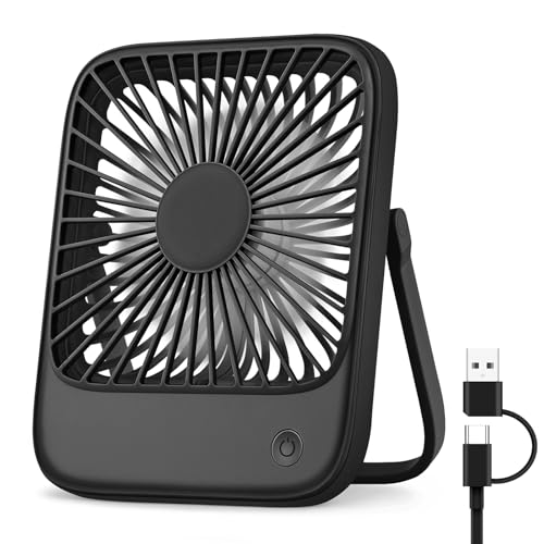 USB Desk Fan Small Desktop Table Fan Cooling Silent Fans with Tilt Folding