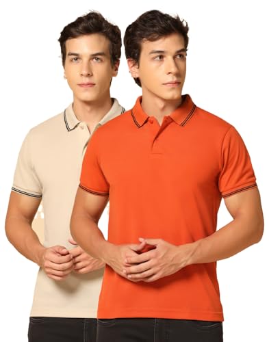 Image of INKKR Men's Solid Polo Collared Neck Stylish T-Shirt Combo