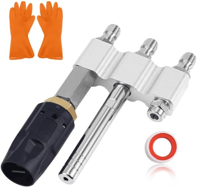 3-in-1 Downstream Soft Wash Nozzle, Adjustable Shooter Tip M5 Twist Nozzle, 0-60° Spray Pattern with 1/4 Quick Connect for 3-7 GPM 1700-6000 PSI Pressure Washer