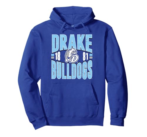 Drake Bulldogs Vintage 90's Retro Blue Officially Licensed Pullover Hoodie