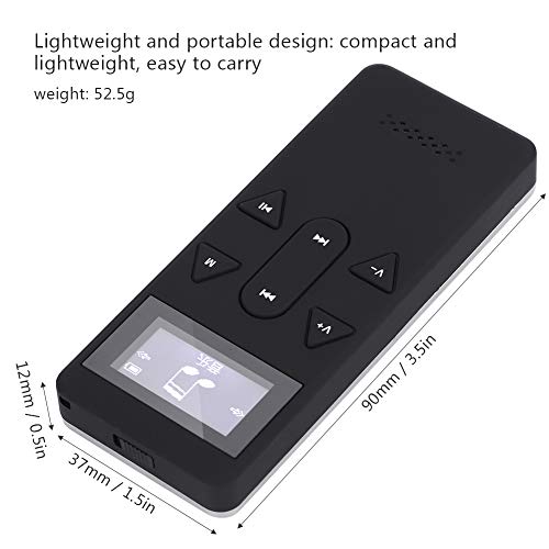 Smart Portable Digital MP3 Player Wth USB Clip, Abs and Metal 200 Life Time 1.2 in Radio Voice Recorder for Folder Playback