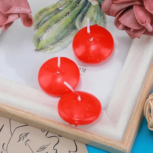 Rot Schwimmkerzen,30 Stück Unparfümierte Schwimmkerzen,Floating Candles,Wasserkerzen,Runden Teelichter Kerzen für Hochzeit,Pool,Partys,SPA,Badewannen,Valentinstag