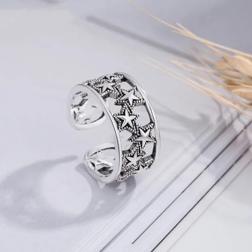Bague ouverte creuse bijou tendance minimaliste géométrique - 3