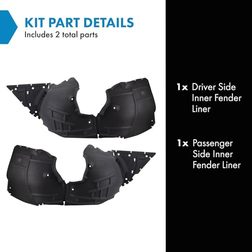 Image of TRQ Inner Fender Liner Set Compatible with 2016-2022 Chevrolet Camaro GM1248296 GM1249296