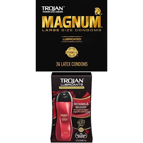 Amazon.com: Bundle of TROJAN Magnum Lubricated Large Condoms, Comfortable  and Smooth Lubricated Condoms for Men, America's Number One Condom, 36  Count Pack + Trojan Arouses & Releases Personal Lubricant, 3 oz. :