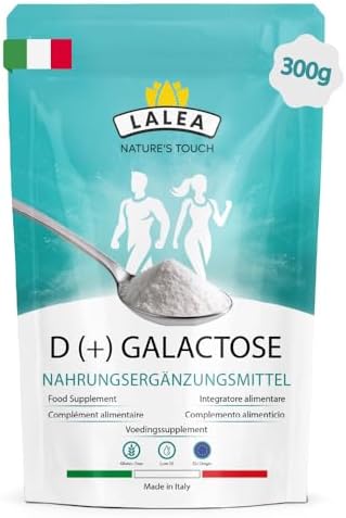 D(+) Galactose - Galactose Pulver (300g) - wichtige Energiequelle - Galaktose der Zucker für’s Gehirn - Einfachzucker für das Gehirn - ohne unerwünschte Zusätze, glutenfrei