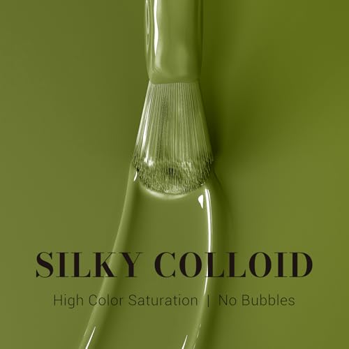 Image of MelodySusie Green Gel Nail Polish,0.5fl oz Nails Soak Off UV LED Oliver Green Gel Polish Gift for Women Nail Art Manicure Salon DIY Nail Design Decoration at Home-603-A2303
