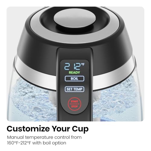 CHEFMAN Custom-Temp 1.8L Electric Kettle – Stainless Steel - image 2
