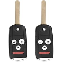 Keyless2Go Replacement for 4 Button Flip Remote Key Acura N5F0602A1A 35111-STX-329 35111-STX-326 - 2 Pack