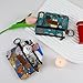 Energather Cute Coin Purse, PU Leather Coin Pouch Coin Purse Pouch with Lovely Cartoon Print, Change Purse with Key Chain, Portable Coin Holder Pouch with Zippers for Lipstick, Key (blue)