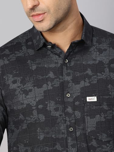 Image of Majestic Man Stylish Geomatric Print Casual Shirt - Pure Cotton| Full Sleeve | Trendy & Comfortable