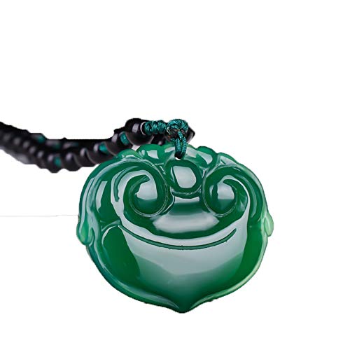 Pendentif de sécurité en calcédoine de glace brésilienne naturelle collier jade haut de gamme