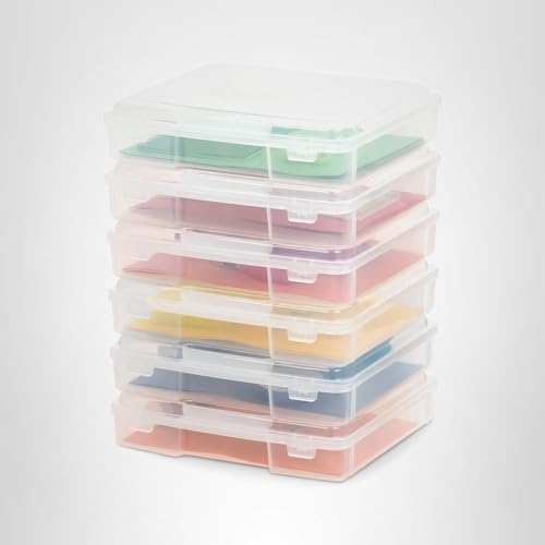 IRIS USA Board Game Storage Containers, 6-Pack |Made in USA| Organizers with Built-In Handle & Snap-Tight Lid for Puzzles, Scrapbook, and Fits 8.5" x 11" or A4 Papers, Thick - Clear