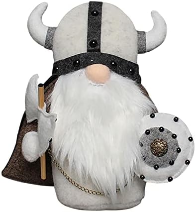 libelyef Gonk Gnome Handmade Swedish Gnome Ornaments, Cute Plush Doll Gnome Decorations Santa Figurines Elf, Gnomish Viking Gladiator Home Table Decor Kids 26cm, White