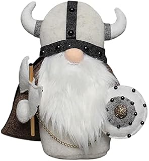 libelyef Gonk Gnome Handmade Swedish Gnome Ornaments, Cute Plush Doll Gnome Decorations Santa Figurines Elf, Gnomish Viking Gladiator Home Table Decor Kids 26cm, White
