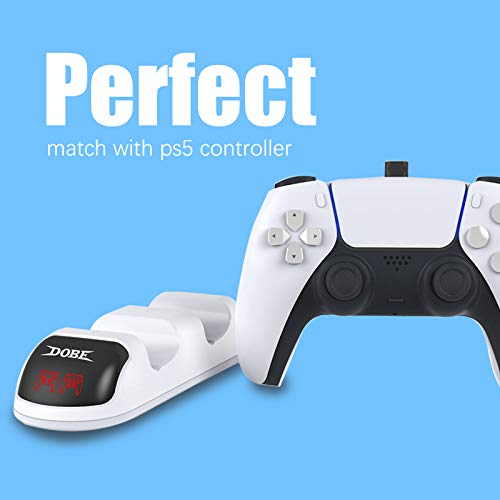 ECHZOVE Carregador de controlador PS5, Carregador Controlador PS5, Dock de carregamento para Playsta