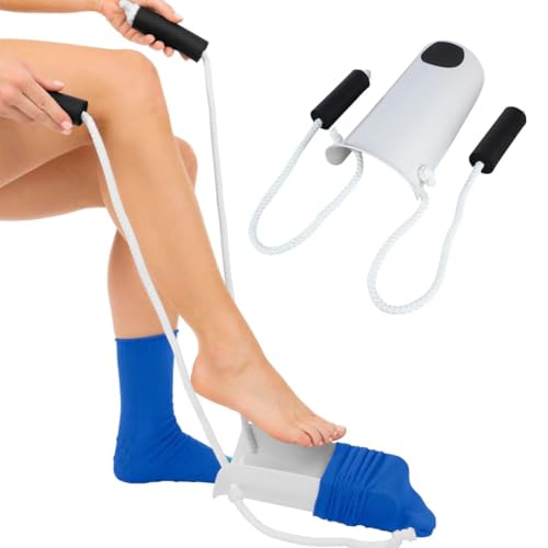 Enfile-Chaussettes et Bas de Contention Aide à l'Enfilage pour Personnes Âgées et à Mobilité Réduite Facilite l'Enfilage des Chaussettes sans Se Pencher