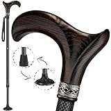 Asterom Carbon Fiber Cane - Lightweight, Ergonomic, Adjustable - Walking Canes for Men & Women, Carbon Walking Cane, Cool Walking Sticks for Seniors (Derby)