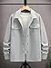 Mens Long Sleeve Button Down Shirt Jackets Casual Collared Work Outwears Tops Fashion Sweater with Flap Pockets (Light Grey,X-Large)