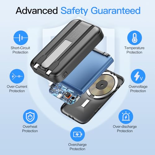VTIAEK 16800mAh Magnetic Power Bank with Built-in Cables for iPhone Series - image 6