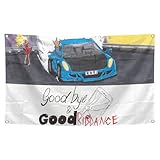 Goodbye and Good Riddance Music Flag Funny Tapestry Poster for Youth Dormitory Men's Den Bedroom Living Room Bedroom Decoration 3X5 Feet With 4 Brass Grommets for College Dorm Room Decor