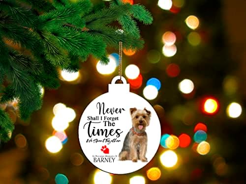 Personalised Photo Dog Loss Christmas Bauble Ceramic Tree Hanging Remembrance Memorial - Upload Image - Name - Custom Keepsake, White, 7.3cm x 7.3cm (CCD5)