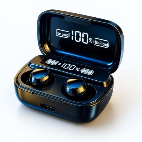 Fone Bluetooth M10 TWS 5.1 – Som Potente, Display LED, Estojo Power Bank, Toque Sensível, À Prova de Suor, Compatível com Android e iPhone – Preto