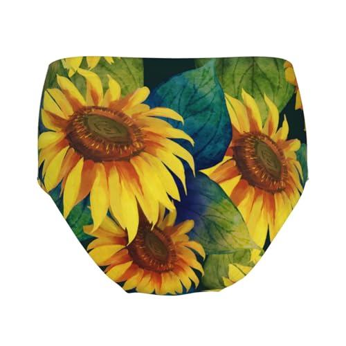 Yellow Sunflowers Girls' Underwear Soft Cotton Little Girls Panties Comfort Briefs2