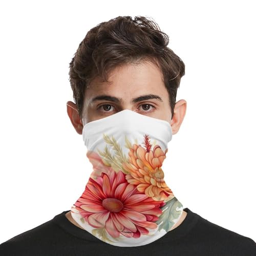 Cuello para mujer y hombre VFMNT con diseño de flores, bandana pasamontañas, máscara facial elástica, bufanda protectora contra viento, cubierta facial transpirable para ciclismo y actividades al aire libre miniatura 4