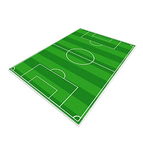 TYKTZXY Fussball Teppich FußBall, Funs Home Decor Spielmatte füR Jugendzimmer Jungen MäDchen Sport Theme Room Green 120×180cm