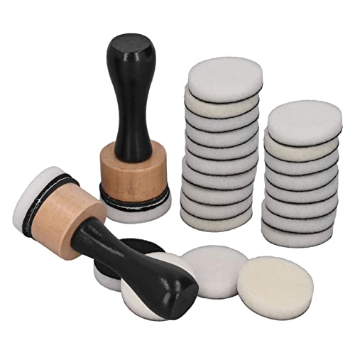 Aramox Ink Blending Tool Set, Mini Round Ink Blender with 24 Replacement Foam Pads for Scrapbooking, Craft Rubber Stamping, DIY Painting, Smooth Glossy Transitions on Paper Canvas