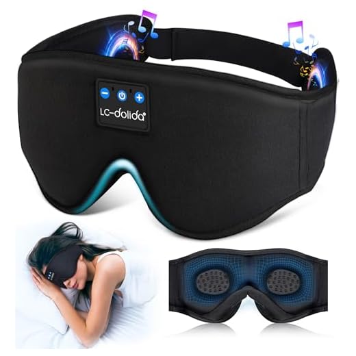Fones de ouvido de dormir, LC-dolida Bluetooth máscara de dormir com música sem fio 3D, máscara para dormir, fones de ouvido para dormir, máscara de dormir com fones de ouvido Bluetooth, alto-falantes estéreos finos, presentes para homens e mulheres