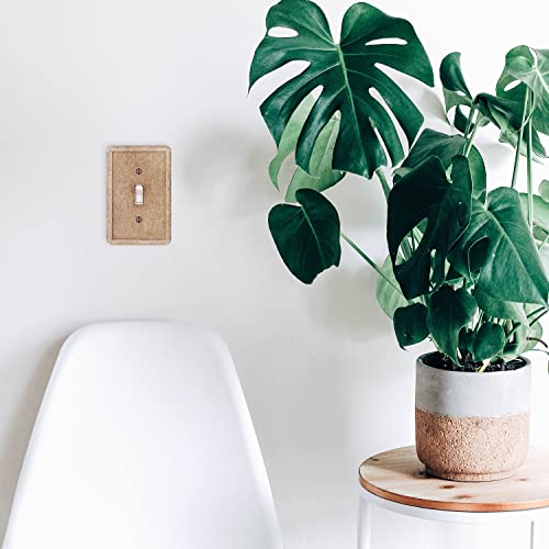 Questech Décor Single Toggle Light Switch Cover, 1-Gang Electrical Wall Plate, Single Switch Standard Size Receptacle Cover, Decorative Tumbled Texture, Noche #TOP6