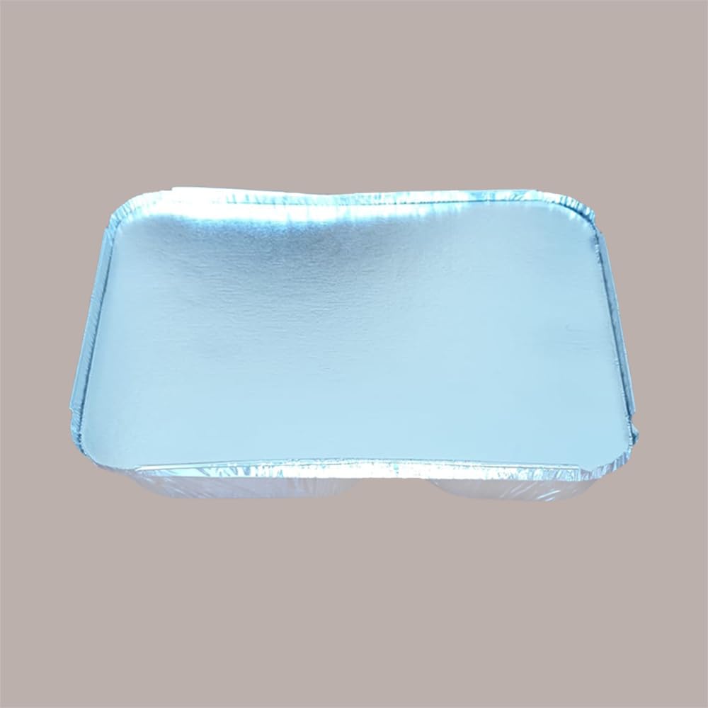 Lucgel Contenitore Vaschetta Alluminio 4 Porzioni con Coperchio 225x175H35mm - 100 pezzi -