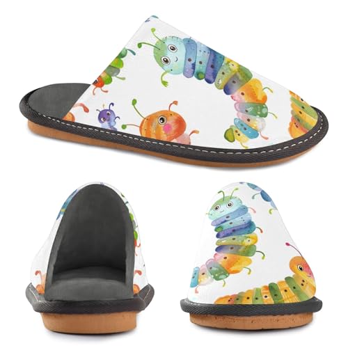 Colorful Caterpillar House Slippers, Non Slip Slippers for Women Men Warm Slippers House Shoes Indoor Outdoor Slippers2