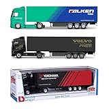 Cabine en métal Burago Camion avec Remorque Assortis Multicolore 1 pc Échelle 1:43 Street Fire