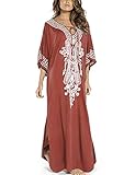 Orshoy Damen Bikini Cover Ups Sommer Maxi Strandkleid Boho Kimono Lang Strand Cardigan Leichte Strickjacke Beachwear A01 Orange