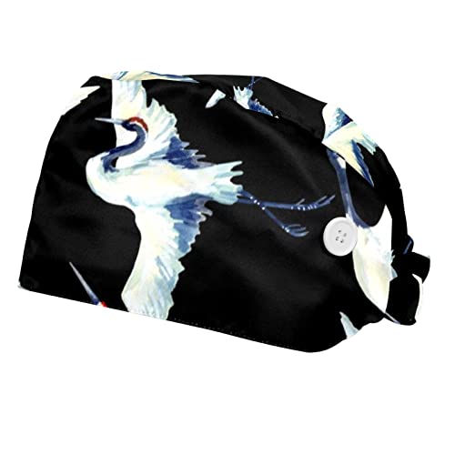 Chapeaux de travail contre la chaleur avec motif grues japonaises casquette mixte