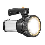 Super Bright Rechargeable Flashlight Handheld LED Boat Spotlight Heavy Duty Tactical Flashlight with Handle Searchlight CREE L2 6000 Lumens Ultra-long Standby Electric Torch with USB Output as a Power