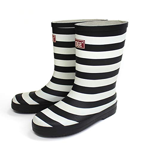 [アミアミ] レインブーツ キッズ ジュニア 子供 雨 雨具 梅雨 防水 レイン 通学 QH001 (14.0cm, ボーダー)
