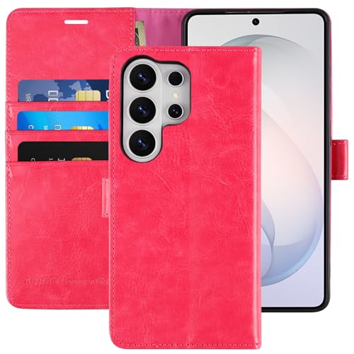Evita robos RFID con esta funda tipo libro rosa para Samsung S26 Ultra 5G