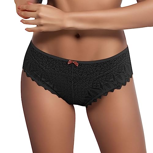 Fulidngzg Brazilian Slip Damen Spitze Dessous Unterhosen Offen Ouvert Erotisch Nahtlose Slips Bikini Hipster Unterwäsche Große Größen Sexy String...