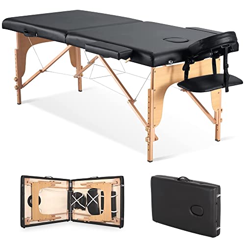 Massage Table Portable Massage Bed Spa Bed 84 Inch 2 Folding Height Adjustable Professional Portable Folding Massage Table
