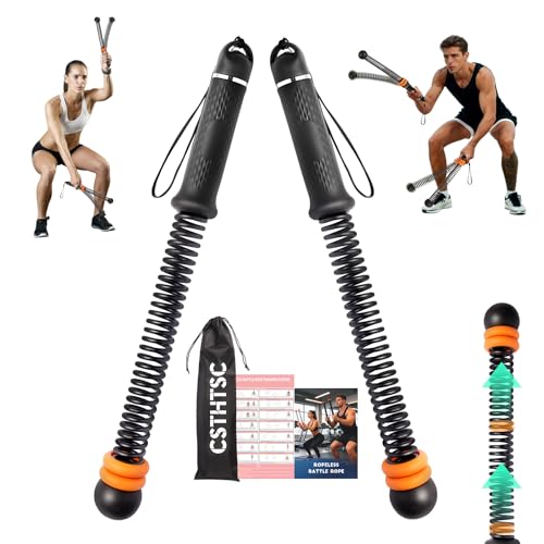 Portable Ropeless Battle Ropes, Adjustable Weights Cordless Battle Ropes for Home Gym with Storage Bag and Training Poster, Workout Rope for Strength, HIIT and Low-Impact Aerobic Training for Adults by CSTHTSC - Used condition - US$15.67