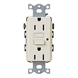Lutron CAR-15-GFTR-LA Claro 15-Amp Tamper Resistant GFCI Receptacle, Light Almond