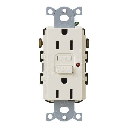 Lutron CAR-15-GFTR-LA Claro 15-Amp Tamper Resistant GFCI Receptacle, Light Almond