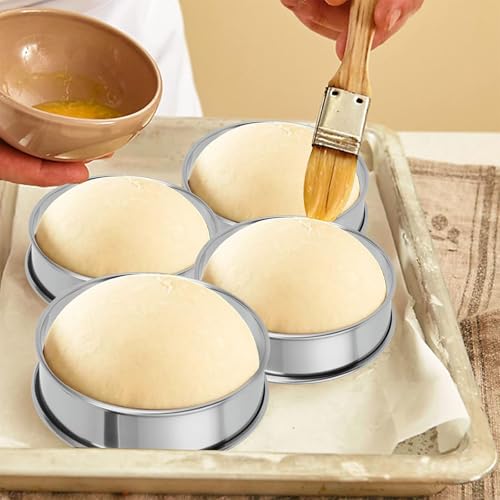 9-Piece Crumpet Rings Set, 6.6cm Non-Stick Cooking Rings, Stainless Steel Muffin & Tart Rings for Baking Pancakes and Desserts - Image 7